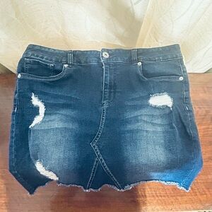 Jeaniology Distressed Denim Mini Skirt
Size L